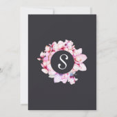 Invitation Fleurs roses pastel sur un puits de souhaits noir (Dos)