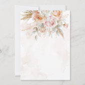 Invitation Fleurs roses Peach Brunch de Pâques (Dos)