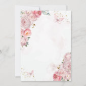 Invitation Fleurs roses Petite Fille Bible Primera Comunión (Dos)