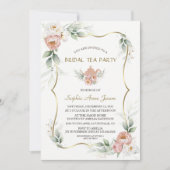 Invitation Fleurs Roses poussiéreuses Fête des mariées de ver (Devant)