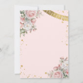 Invitation Fleurs roses Presentación De Tres Años Cute Girl (Dos)