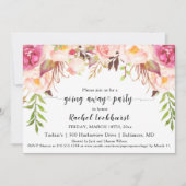 Invitation Fleurs Roses Roses Clouches Qui S'Éloignent De La  (Devant)