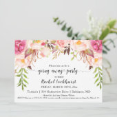 Invitation Fleurs Roses Roses Clouches Qui S'Éloignent De La  (Debout devant)