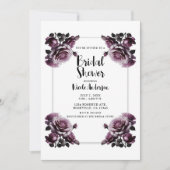 Invitation Fleurs Roses Roses Délicates Douche Élégante (Devant)