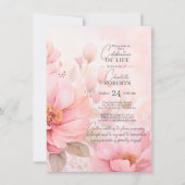 Invitation Fleurs roses roses Fête de la vie | PHOTO (Devant)