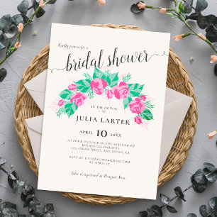 Invitation Fleurs Roses roses Fête des mariées de jardin