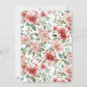 Invitation Fleurs roses rouges anniversaire (Dos)