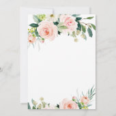 Invitation Fleurs Roses Rouges Aquarelle Verdure Mariage (Dos)