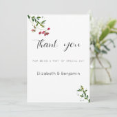 Invitation Fleurs roses rouges et vertes botaniques simples M (Debout devant)