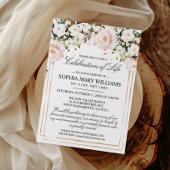 Invitation Fleurs Roses rousses Funérailles Célébration de la