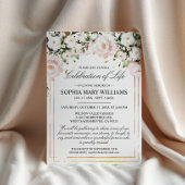 Invitation Fleurs Roses rousses Funérailles Célébration de la