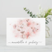 Invitation *~* Fleurs roses rousses RSVP QR AR26 MARIAGE flor (Debout devant)