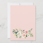 Invitation Fleurs roses rousses Verdure RÉHEARSAL DÎNER (Dos)