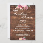 Invitation Fleurs roses rustiques après la célébration de mar (Devant)