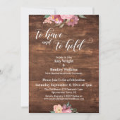 Invitation Fleurs roses rustiques pour réception de mariage " (Devant)
