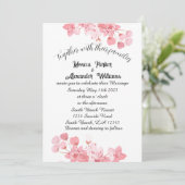 Invitation Fleurs roses Sakura japonaises en fleurs de cerise (Debout devant)