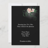 Invitation Fleurs roses sur Mariage noir (Dos)