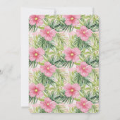 Invitation Fleurs roses tropicales Anniversaire (Dos)