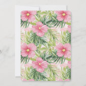 Invitation Fleurs roses tropicales Anniversaire (Dos)