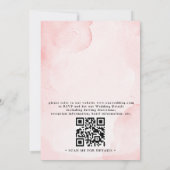 Invitation Fleurs Roses Verdure Élégant Code QR Mariage (Dos)