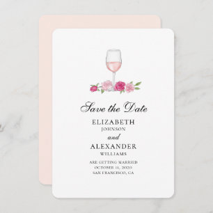 Invitation Fleurs roses. Verre de vin. Roses enregistrer la d