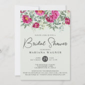 Invitation Fleurs roses vertes sur Fête des mariées de Sage (Devant)