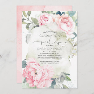 Invitation Fleurs roses vintages et verdure