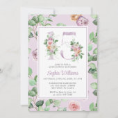 Invitation Fleurs Roses violettes Numéro 15 Floral Quinceañer (Devant)