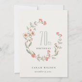 Invitation Fleurs roses Wreath Week-end Anniversaire (Dos)