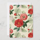 Invitation Fleurs rouge vert rustique  (Dos)