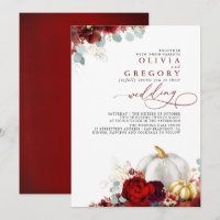 Fleurs rouges Bourgogne Mariage de automne Citroui