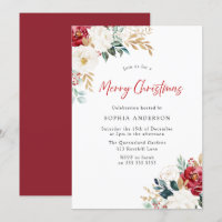 Fleurs rouges bourguignonnes Joyeux Noël