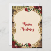 Invitation Fleurs Rouges Bourguignonnes Presentación De Tres  (Dos)