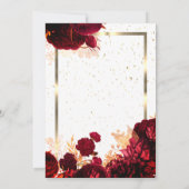 Invitation Fleurs rouges chic Cadre doré Retraite (Dos)
