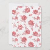 Invitation Fleurs Rouges Chic pour une Mariée (Dos)