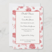 Invitation Fleurs Rouges Chic pour une Mariée (Devant)