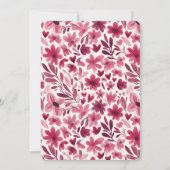 Invitation Fleurs Rouges Cœurs Anniversaire (Dos)