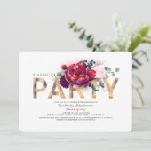 Invitation Fleurs rouges de Bourgogne et Parti de l'or (Debout devant)