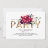 Invitation Fleurs rouges de Bourgogne et Parti de l'or (Devant)