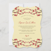 Invitation Fleurs rouges de cerisiers Sakura Wedding shower a (Devant)