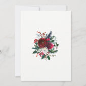 Invitation Fleurs rouges d'hiver moderne maison ouverte de No (Dos)