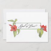 Invitation Fleurs rouges Dieu est amour Calligraphie religieu (Dos)