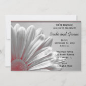 Invitation Fleurs rouges et grises Points saillants de l'enga (Devant)