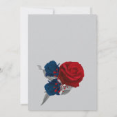 Invitation fleurs rouges et marines mariage de couronne botan (Dos)