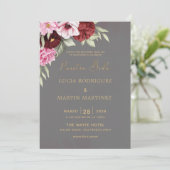 Invitation Fleurs rouges et roses Nuestra Boda (Debout devant)