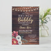 Invitation Fleurs rouges florales du bois de Brunch et de Bub (Debout devant)