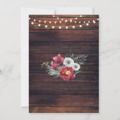 Invitation Fleurs rouges florales du bois de Brunch et de Bub (Dos)