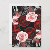Invitation Fleurs rouges foncées et roses verdure florale mar (Dos)