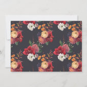 Invitation Fleurs rouges Hot Air Balloon Party de graduation (Dos)