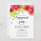 Invitation Fleurs rouges, roses mariage (Devant)